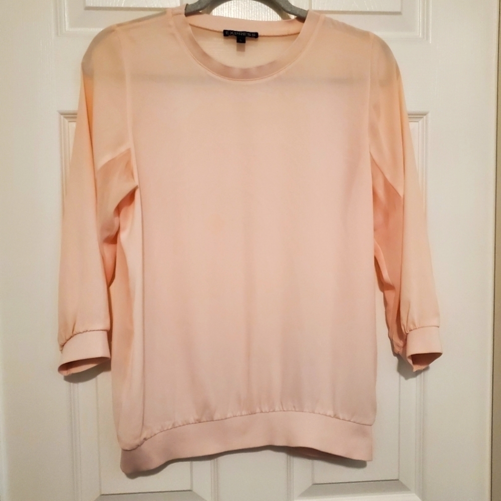 Express Sheer Peach Blouse. Size XS